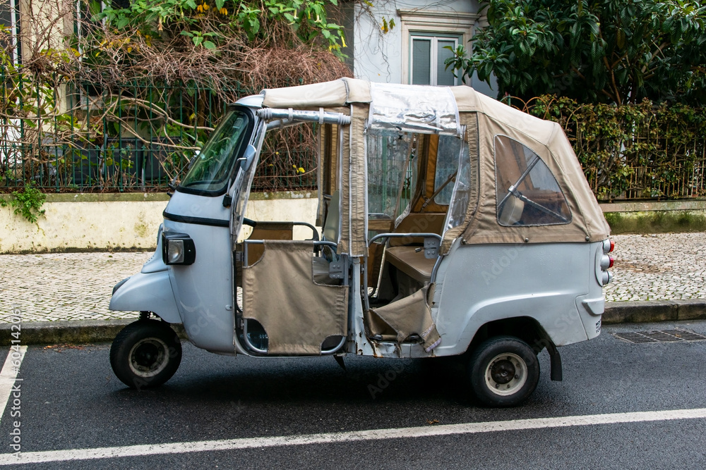 Tuk Tuk parking on the way to The palace De Pena, Sintra, Lisbon, Portugal