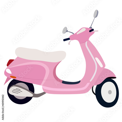 pink motorbike Italy style scooter