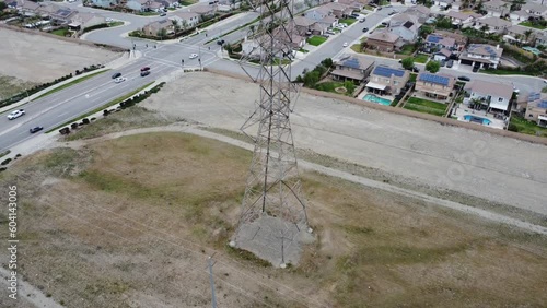 Electrical Tower with City in the background 