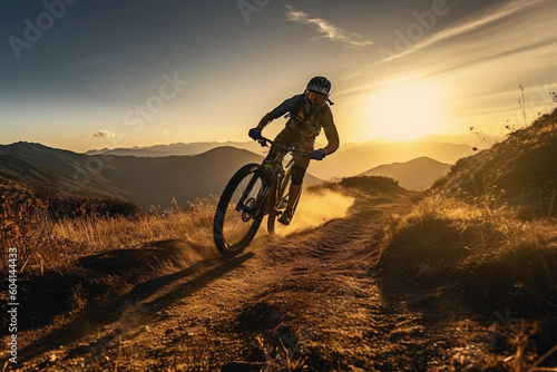 Mountain bike pro biker - Pushing Limits on the Mountain - Created by AI