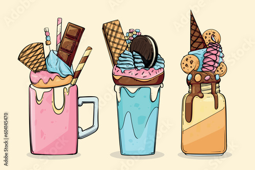 Drink Shake Monster, cartoon shake, animated drink, cool graphic