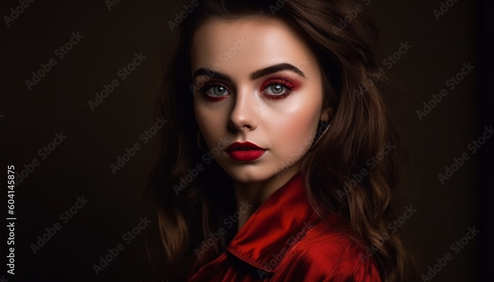Beautiful caucasian fashion model exudes elegance and sensuality generated by AI Beautiful caucasian fashion model exudes elegance and sensuality generated by AI