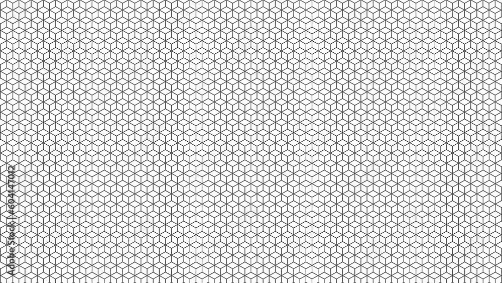 Abstract Geometric Seamless Pattern Of Cubical Design Shape In Black & White In 4k. Cube Pattern Shape. Seamless Background Graphic Design Abstract Geometric Seamless Pattern Of Cubical Design Shape In Black & White In 4k. Cube Pattern Shape. Seamless Background Graphic Design