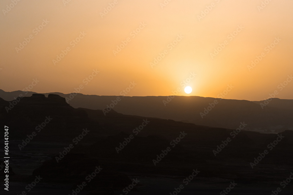 Beautiful sunset in Sinai mountains, Egypt