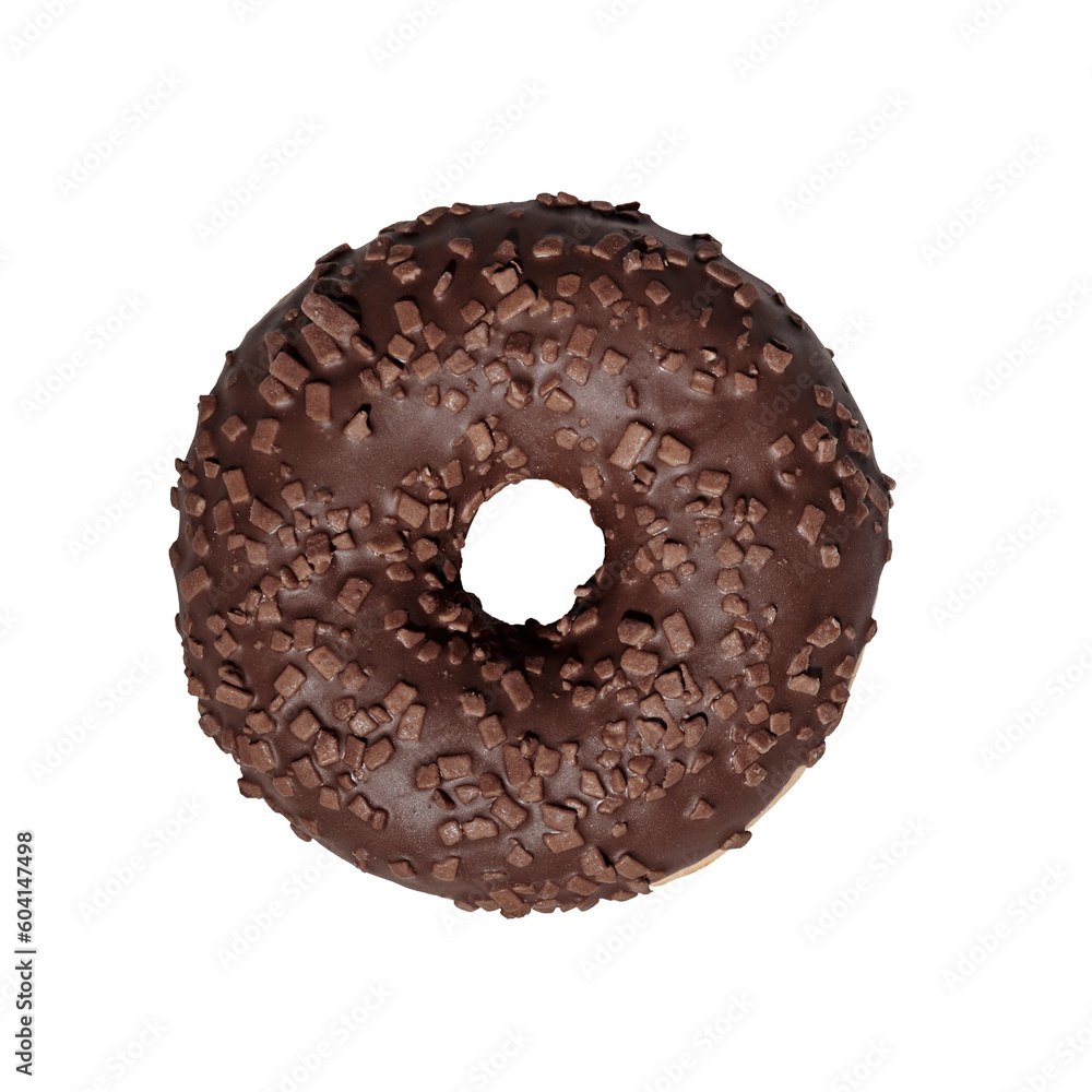 Chocolate donut on white background Chocolate donut on white background