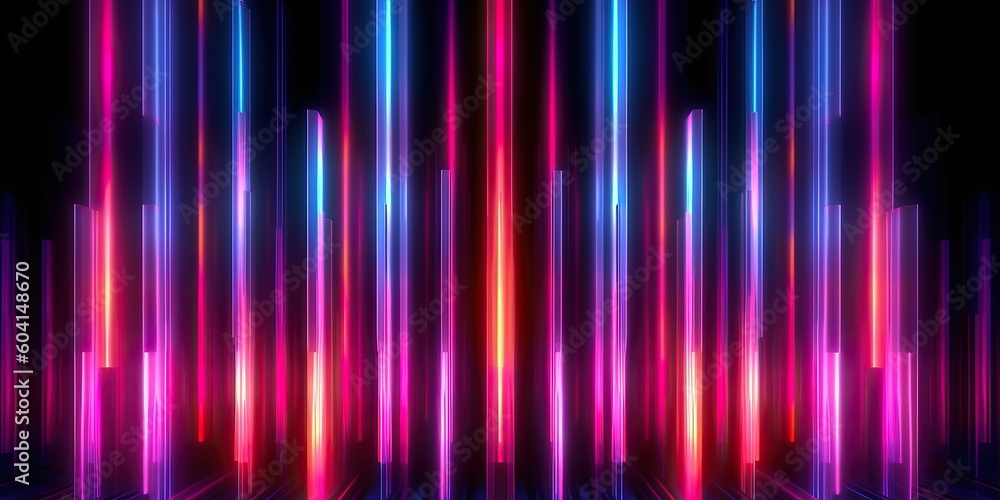 Vibrant technology neon colorful background, generative ai