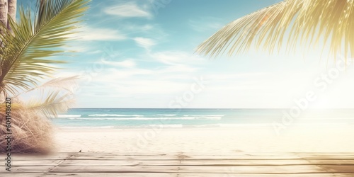 Beach holiday background on...