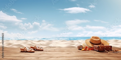 Beach holiday background on...