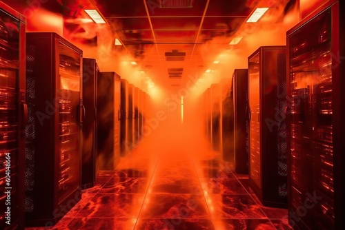 Overheated data center with...