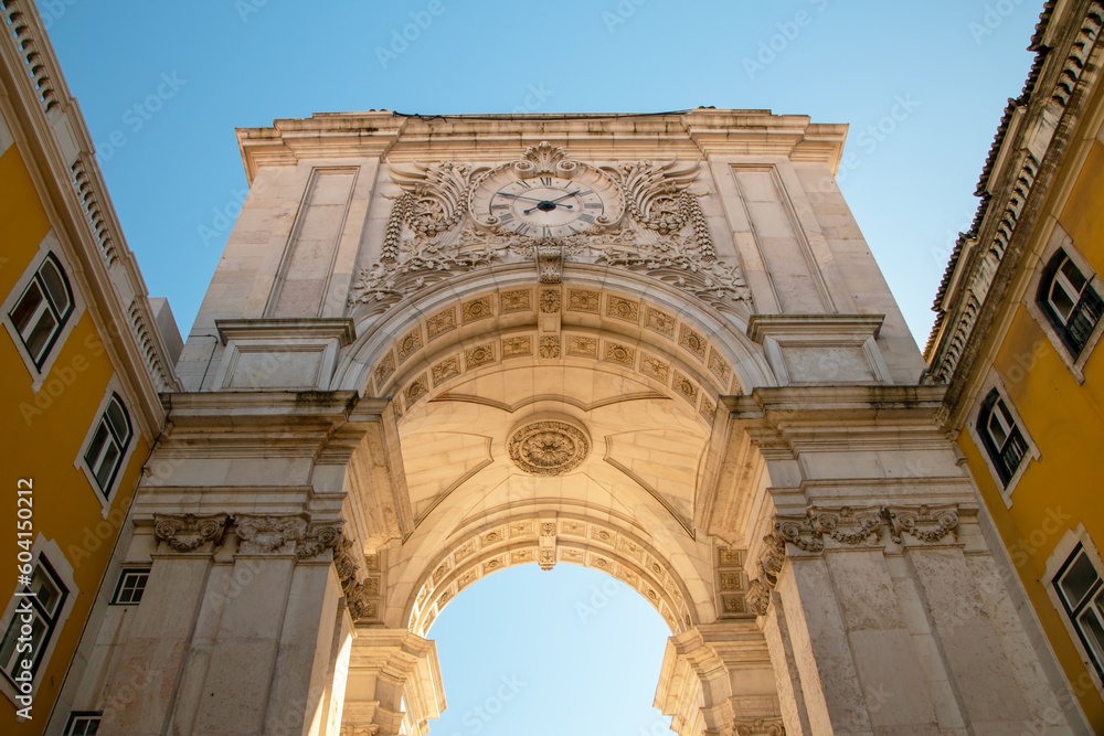 Lisbon, Portugal, the famous arch on Praca do Comercio