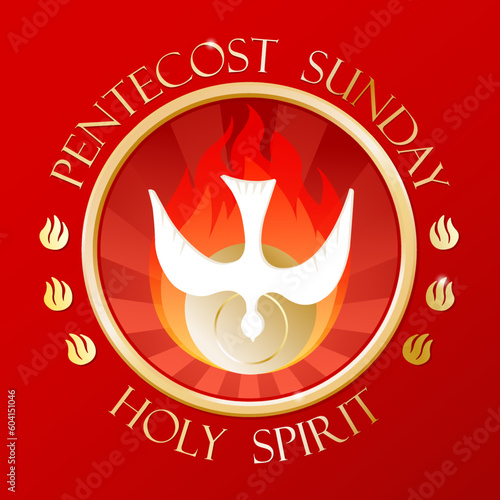 Pentecost Sunday, holy spirit, logo vector illustration