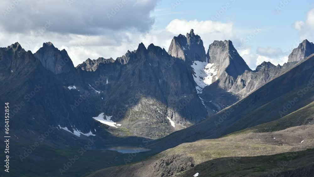 Timelapse video of day time view of Tombstone Territorial Park, Grizzly Lake with clouds moving across the sky and wilderness area below. Timelapse video of day time view of Tombstone Territorial Park, Grizzly Lake with clouds moving across the sky and wilderness area below.