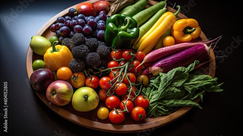 Garden Bounty: Vibrant Stock Photo of Homegrown Organic Fruits and Vegetables. Generative AI