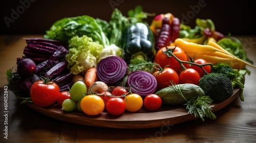 Garden Bounty  Vibrant Stock Photo of Homegrown Organic Fruits and Vegetables. Generative AI