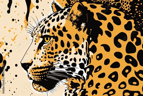 leopard with unique facial markings. Generative AI