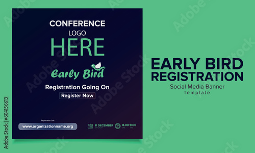 Vector gradient early bird registration Banner