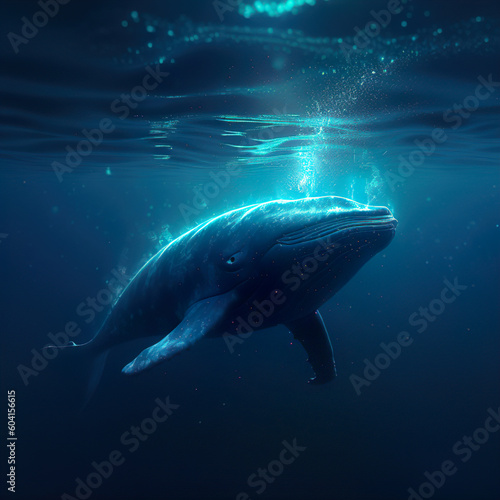 Beautiful whale underwater
