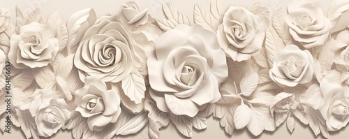 an Abstract Horizontal background, roses, and carved engraved ivory. Liquid flow texture. Fluid art Abtract-themed, photorealistic illustrations in JPG. Generative AI