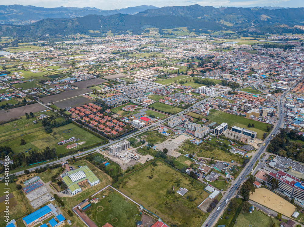 Fototapeta premium Aerial photography of Cajica Cundinamarca | Colombia