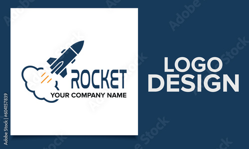 Vector rocket logo design template