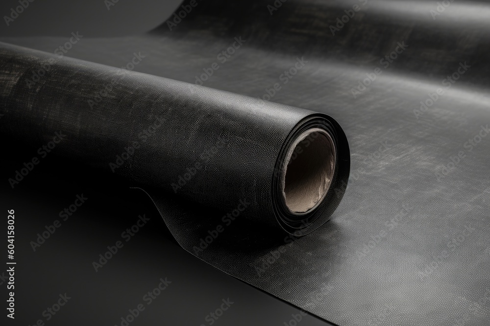 Mockup of a blank black wallpaper roll with various angles. Interior