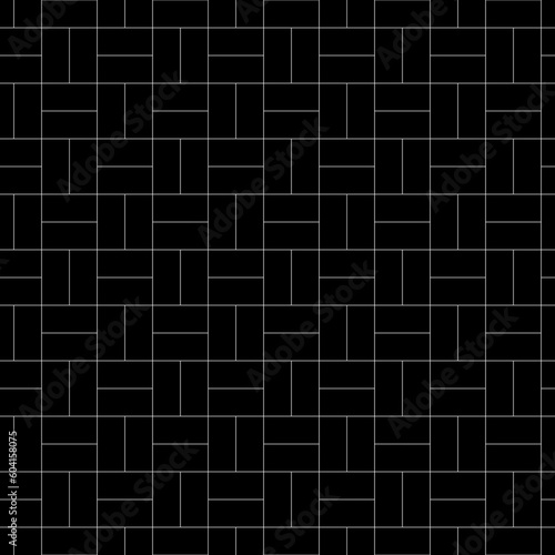 Seamless pattern with parquet ornament. Bricks cladding floor. Rectangle slabs tessellation image. Repeated stones ornamental background. Mosaic motif. Flooring wallpaper. Digital paper. Vector art.