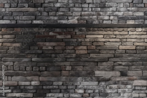 Mock up of a blank brick and stone wall  from the side. Generative AI