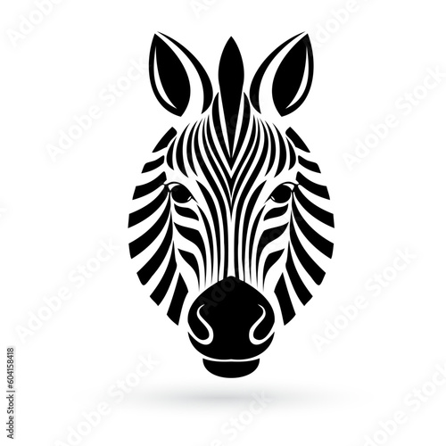 Stylized black and white zebra head logo template on a plain white background; perfect for branding or product designs