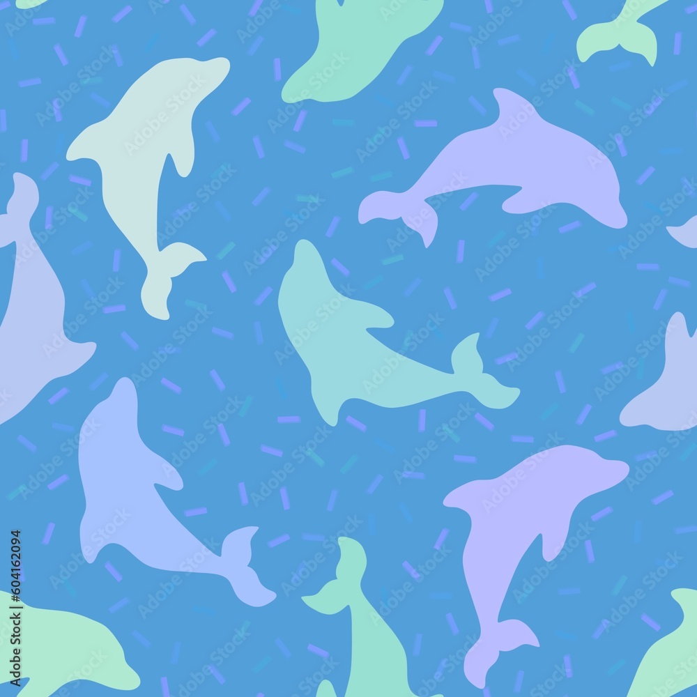 Summer animals seamless dolphins pattern for wrapping paper and kids clothes print and fabrics and linens Summer animals seamless dolphins pattern for wrapping paper and kids clothes print and fabrics and linens