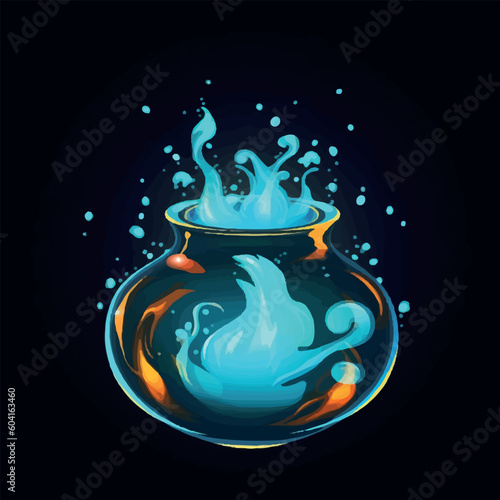 Magic pot of water power, vector illustration © andrejsfox