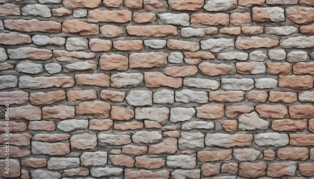 Colored brick background texture seamless pattern. Seamless brick masonry. Colored brick wall seamless illustration background. Generative AI