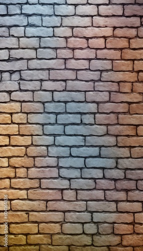 Colored brick background texture seamless pattern. Seamless brick masonry. Colored brick wall seamless illustration background. Generative AI