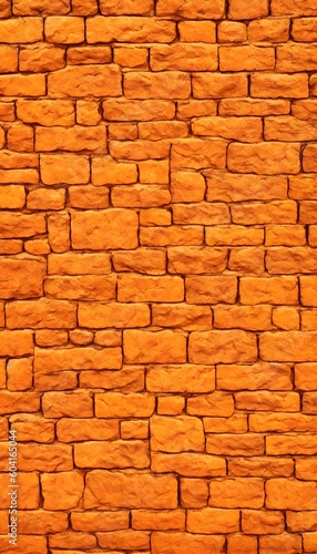Orange brick background texture seamless pattern. Seamless brick masonry. Red brick wall seamless illustration background. Generative AI