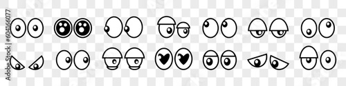 Cartoon eyes icons. Vector illustration isolated on white background.