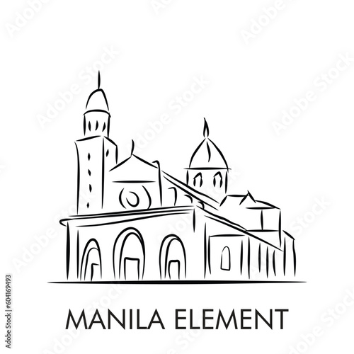A black and white manila element vector illustration template banner philippine national day vector flag design 