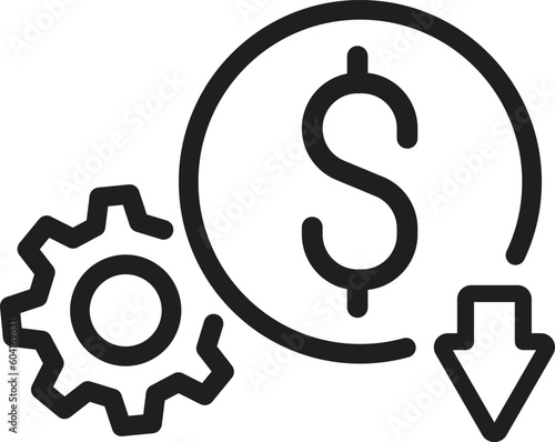cost reduction icon vector illustration