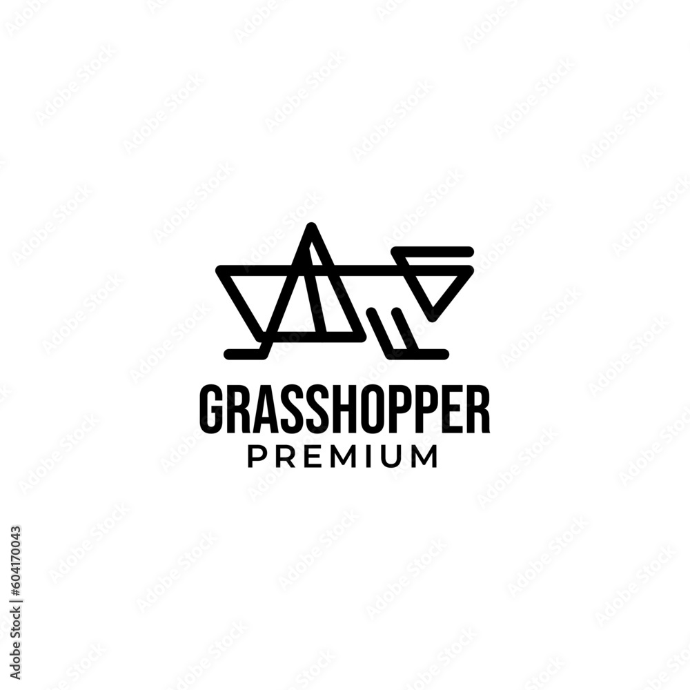Creative geometric grasshopper logo design vector concept illustration idea Creative geometric grasshopper logo design vector concept illustration idea