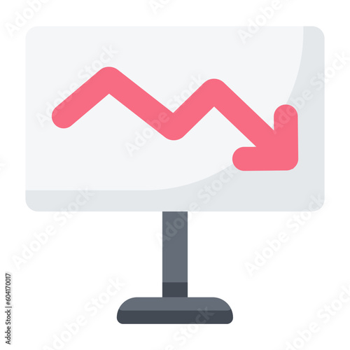 Down Chart Flat Icon