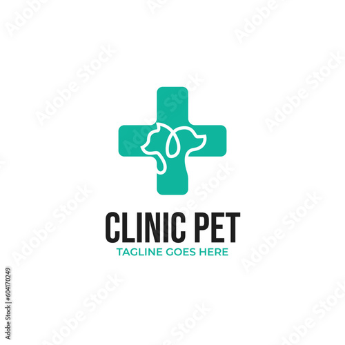 Creative medical pet shop logo design vector concept illustration idea