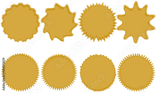 Gold medal with laurel wreath, circle award set, 3d golden winner badge medallion