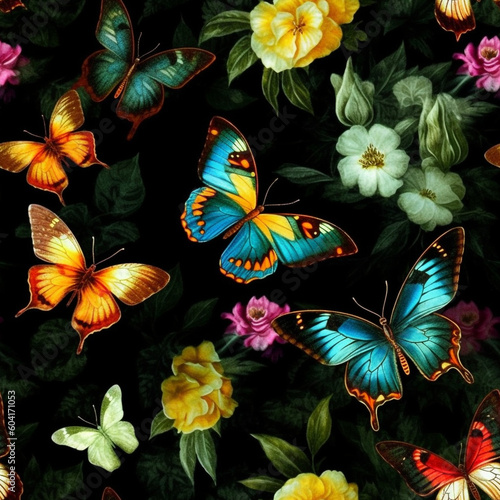 Vintage Oil Painted Butterfly   Seamless Designs   Digital Paper   Butterfly   Scrapbook Paper