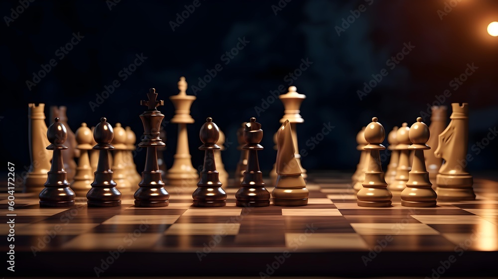 Assortment of Chess Pieces Positioned on Board Assortment of Chess Pieces Positioned on Board