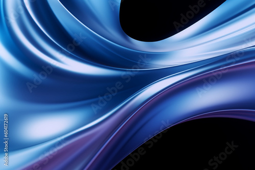 Dark blue abstract background with ultraviolet neon glow, blurry light lines, waves , Abstract windy background with smooth wavy lines ai generative