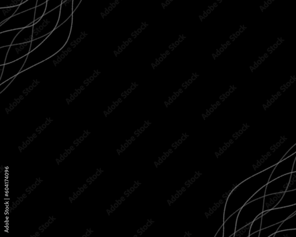 black background with grey corner frame, blank space presentation page ...
