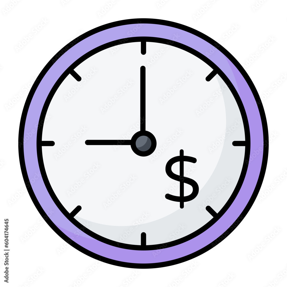 Money Time Line Color Icon Money Time Line Color Icon