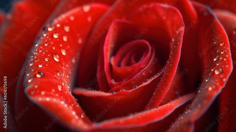 Red rose background. Illustration AI Generative.