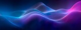 Abstract Dark Blue and Purple Web Banner, Gradient Background with Blurry Colors Wave Pattern with Noise Texture, wide banner size