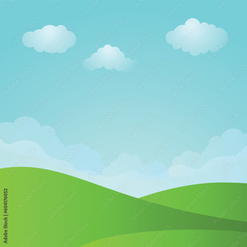Bright natural landscape with sky, clouds and grass. Bright natural landscape with sky, clouds and grass.