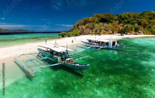 Ditaytayan island and its famous sand bar  is one of the Calamian Islands, which are located south of Coron, Philippines photo