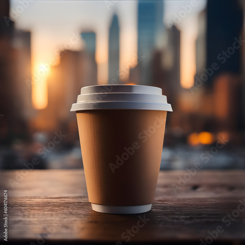 coffee to go mock-up cup on the table